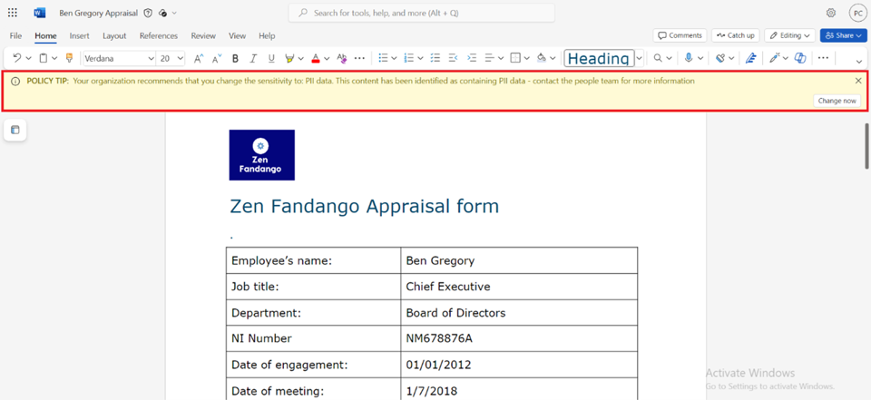 copilot appraisal form